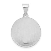 14k White Gold Polished and Satin St Matthew Hollow Pendant-XR1361