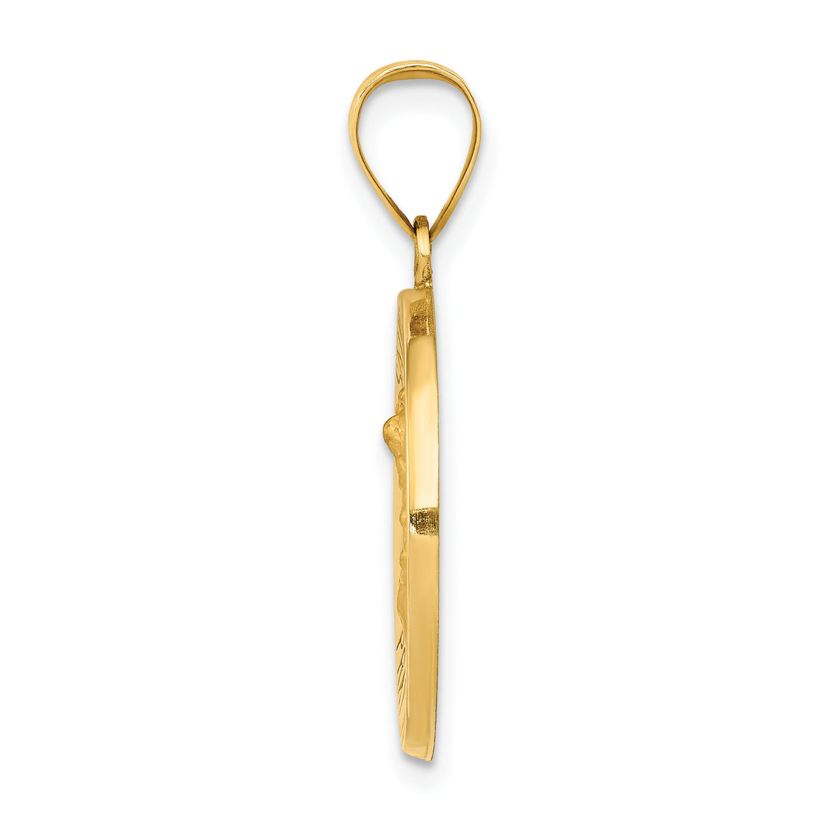 14k Polished and Satin St Michael Medal Hollow Pendant-XR1363