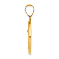 14k Polished and Satin St Michael Medal Hollow Pendant-XR1363