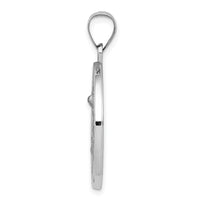 14k White Gold Polished/Satin St Michael Medal Hollow Pendant-XR1364