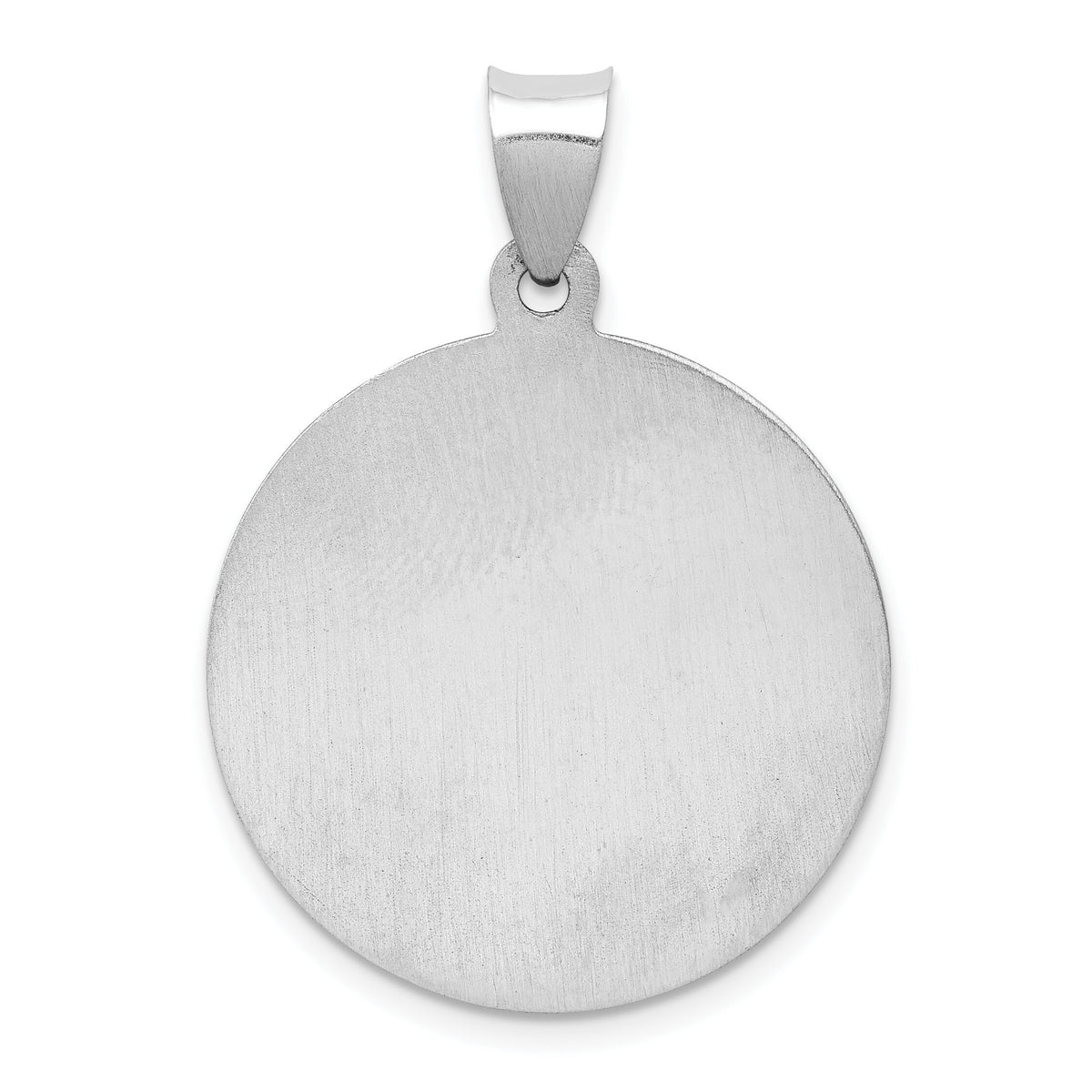 14k White Gold Polished/Satin St Michael Medal Hollow Pendant-XR1364