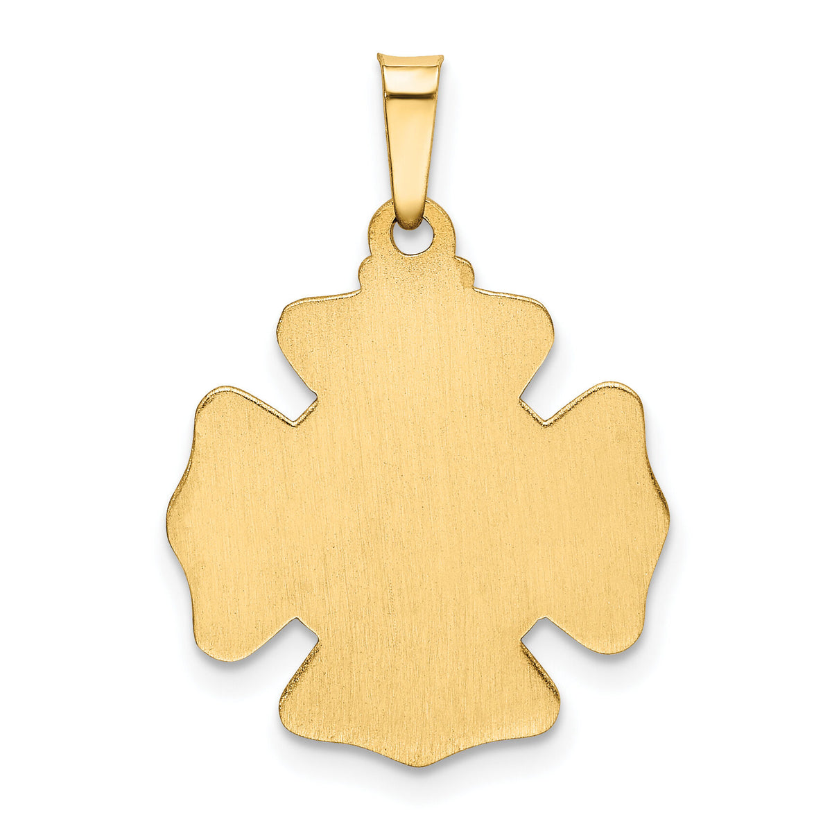 14k Polished and Satin St Florian Badge Medal Hollow Pendant-XR1368