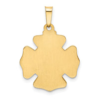 14k Polished and Satin St Florian Badge Medal Hollow Pendant-XR1368