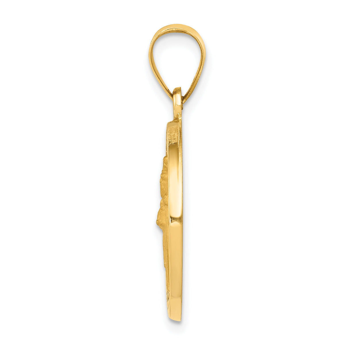 14k Polished and Satin St Patrick Medal Hollow Pendant-XR1373