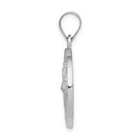 14k White Gold Polished and Satin St Patrick Medal Hollow Pendant-XR1374