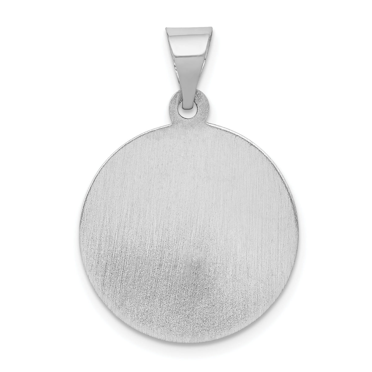 14k White Gold Polished and Satin St Patrick Medal Hollow Pendant-XR1374