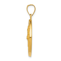 14k Polished and Satin St Patrick Medal Hollow Pendant-XR1375