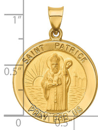 14k Polished and Satin St Patrick Medal Hollow Pendant-XR1375