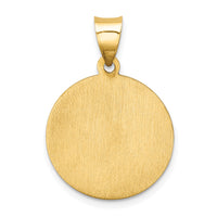14k Polished and Satin St Paul Medal Hollow Pendant-XR1377