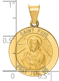 14k Polished and Satin St Paul Medal Hollow Pendant-XR1377
