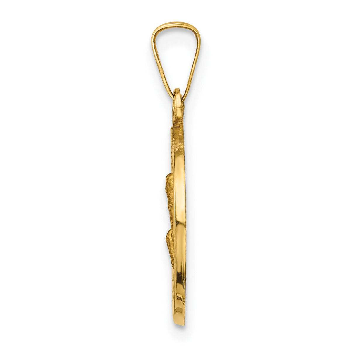 14k Polished and Satin St Peregrine Medal Hollow Pendant-XR1379