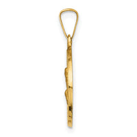14k Polished and Satin St Peregrine Medal Hollow Pendant-XR1379