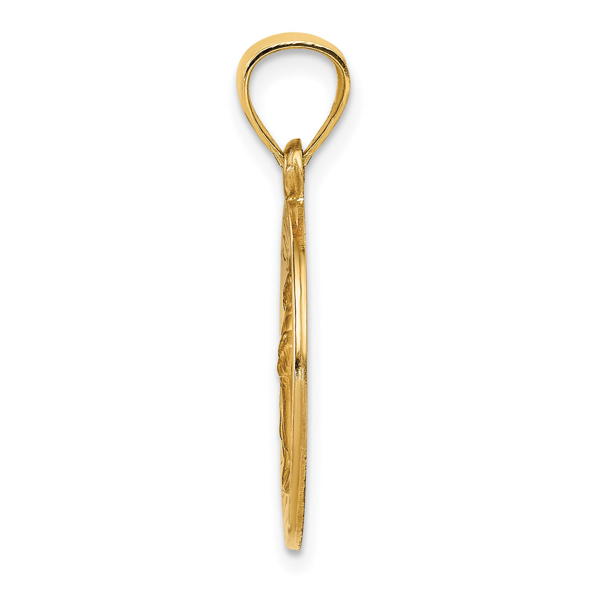 14k Polished and Satin St Raphael Medal Hollow Pendant-XR1383
