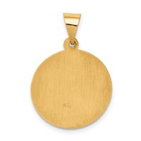 14k Polished and Satin St Raphael Medal Hollow Pendant-XR1383