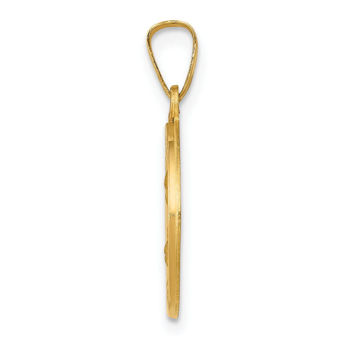 14k Polished and Satin St Theresa Medal Hollow Pendant-XR1384