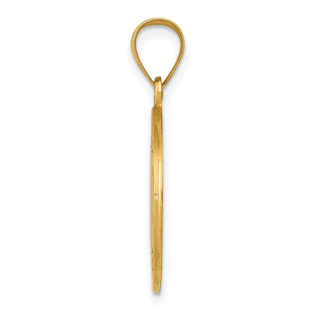 14k Polished and Satin St Thomas Medal Hollow Pendant-XR1387