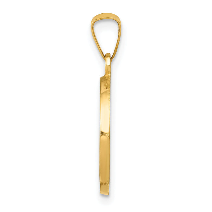 14k Polished/Satin First Holy Communion Medal Hollow Pendant-XR1388