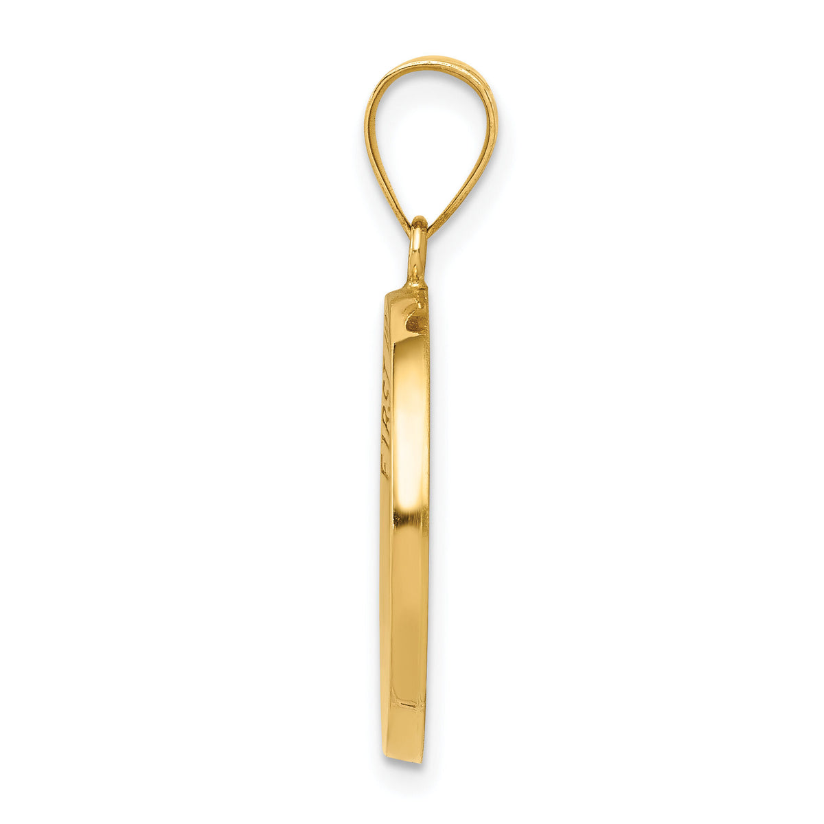 14k Polished/Satin First Holy Communion Medal Hollow Pendant-XR1389