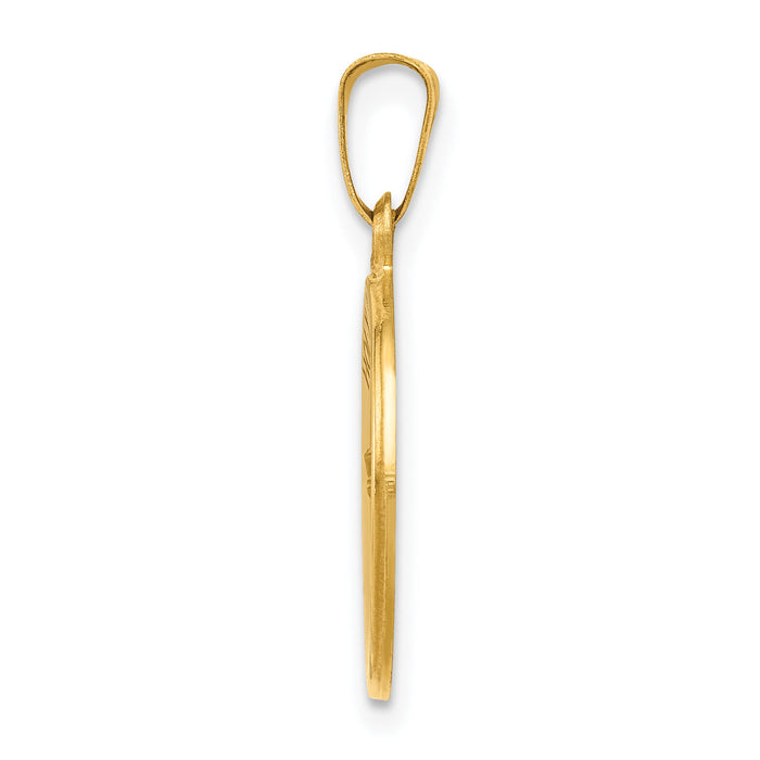 14k Polished and Satin Holy Communion Medal Hollow Pendant-XR1390