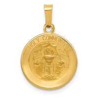 14k Polished and Satin Holy Communion Medal Hollow Pendant-XR1390