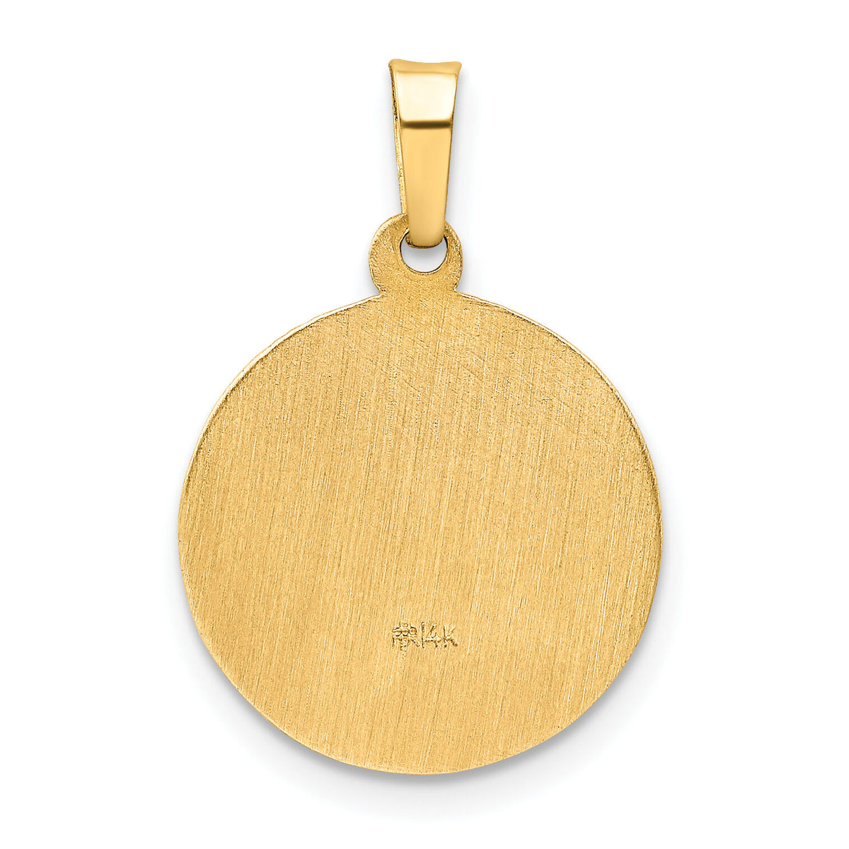 14k Polished and Satin Confirmation Medal Hollow Pendant-XR1392