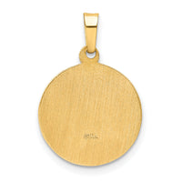 14k Polished and Satin Confirmation Medal Hollow Pendant-XR1392
