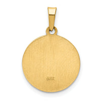 14k Polished and Satin Confirmation Medal Hollow Pendant-XR1393