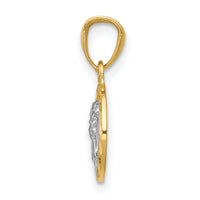 14K w/Rhodium Cherub Pendant-XR1396