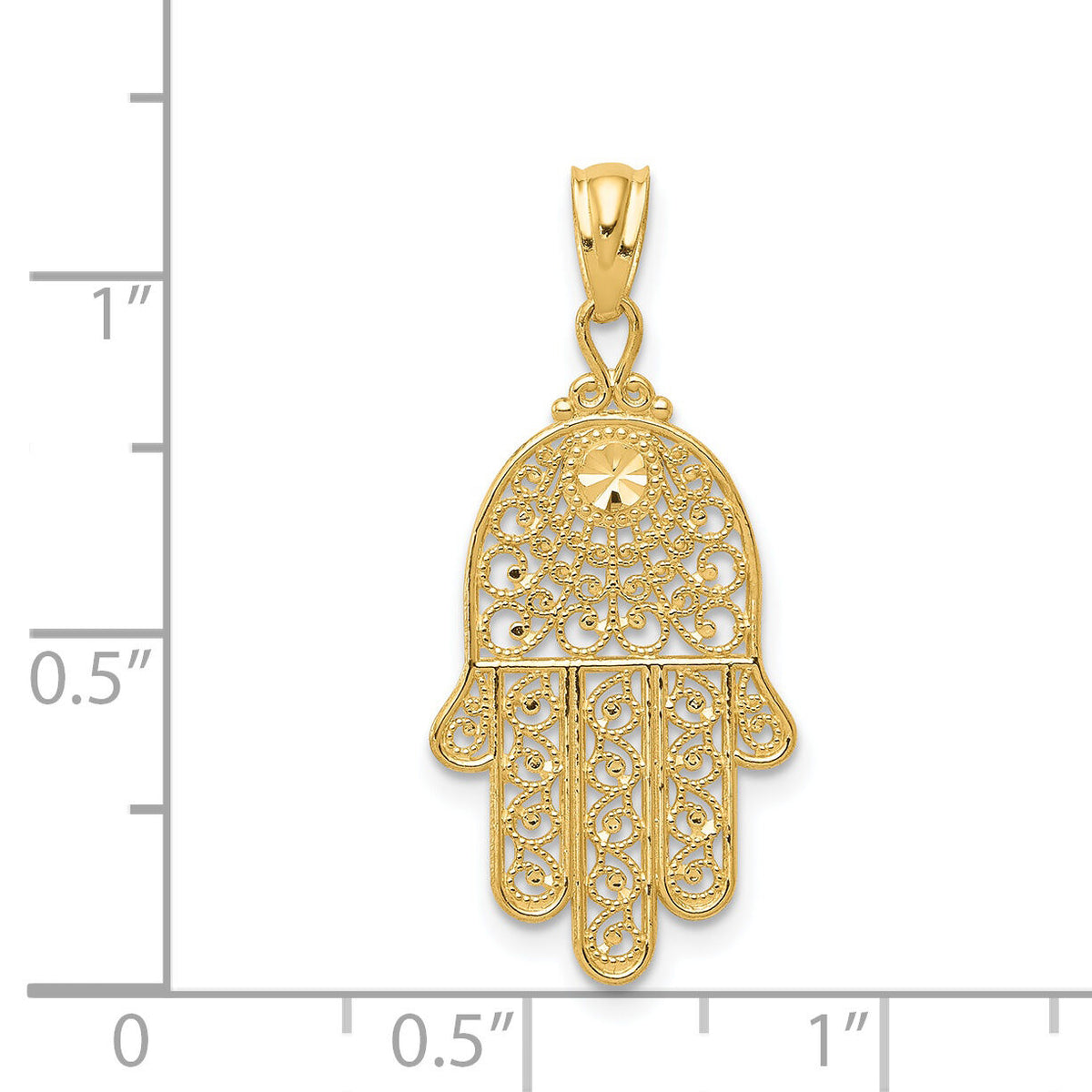 14k Yellow Gold Hand of God Pendant-XR1398