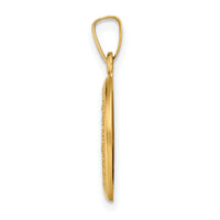 14k Polished and Satin Miraculous Medal Hollow Pendant-XR1401