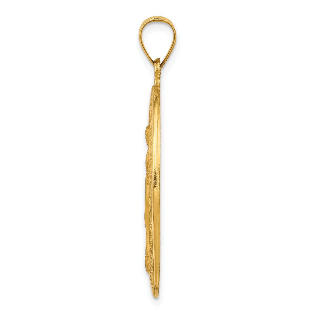 14k Hollow Polished And Satin Miraculous Medal Pendant-XR1407