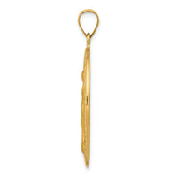 14k Hollow Polished And Satin Miraculous Medal Pendant-XR1407