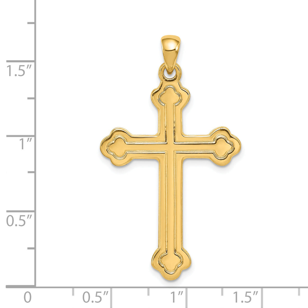 14k Budded Cross Pendant-XR141