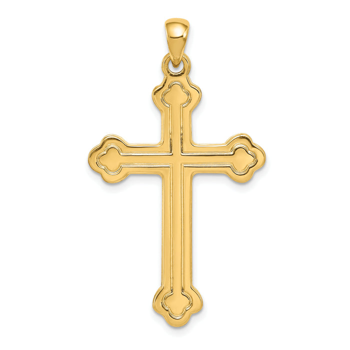 14k Budded Cross Pendant-XR141