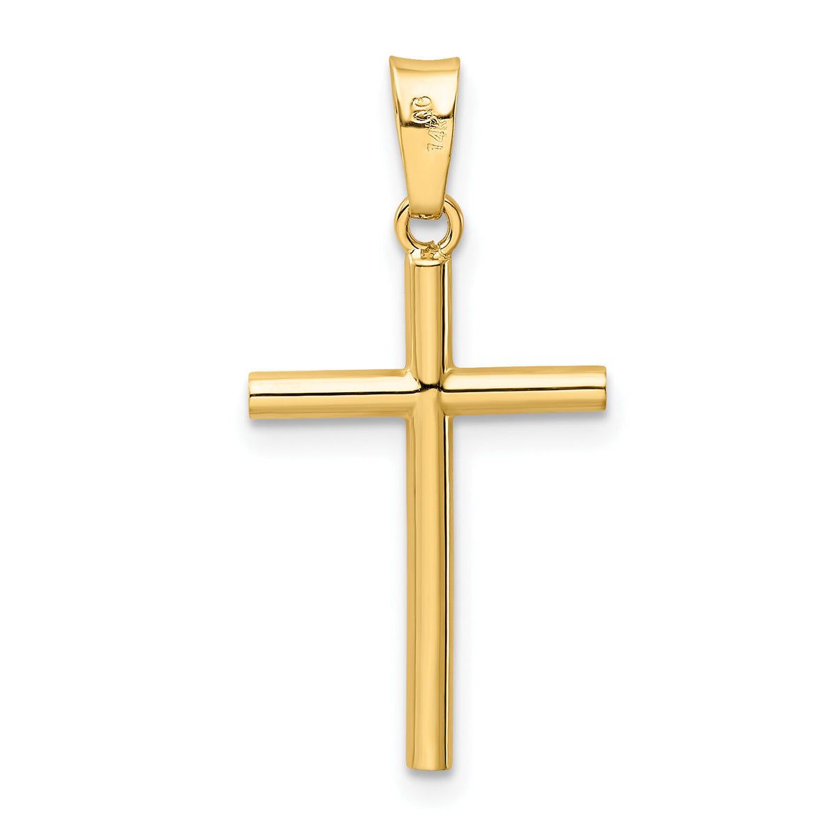 14k Polished Cross Pendant-XR1410