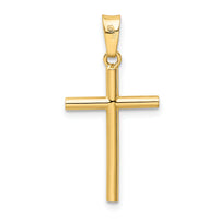 14k Polished Cross Pendant-XR1410