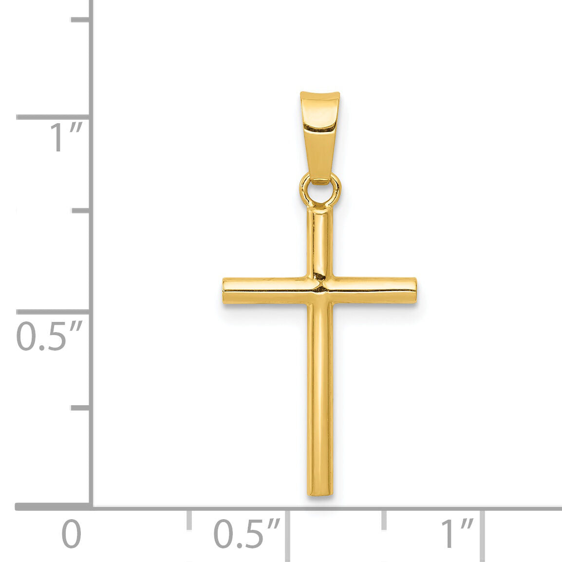 14k Polished Cross Pendant-XR1410
