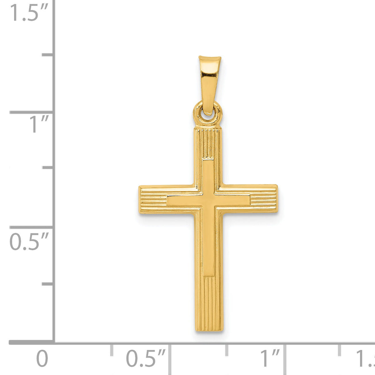 14k Brushed and Polished Latin Cross Pendant-XR1412