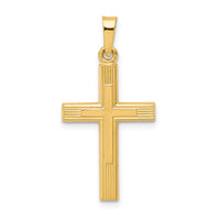 14k Brushed and Polished Latin Cross Pendant-XR1412