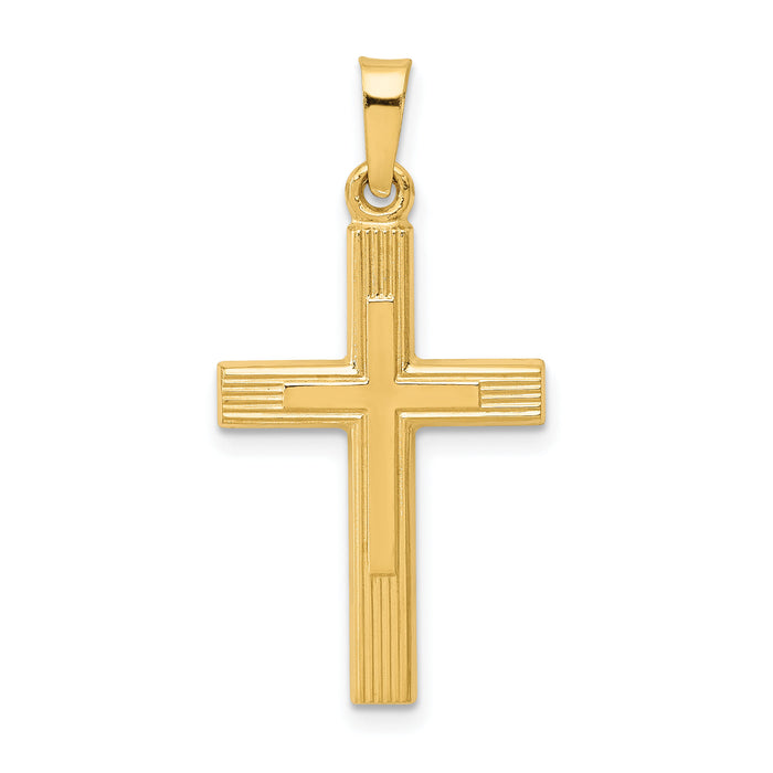 14k Brushed and Polished Latin Cross Pendant-XR1412