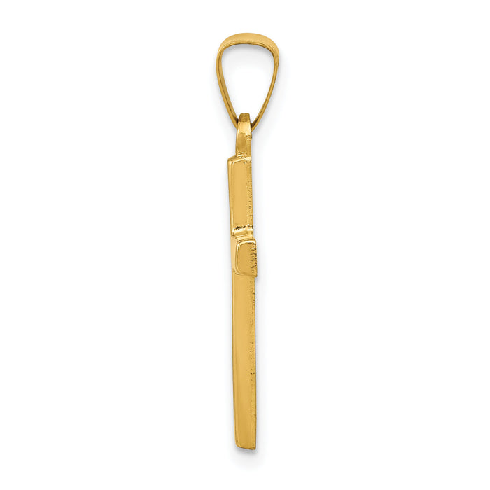 14k Polished Latin Cross Pendant-XR1413