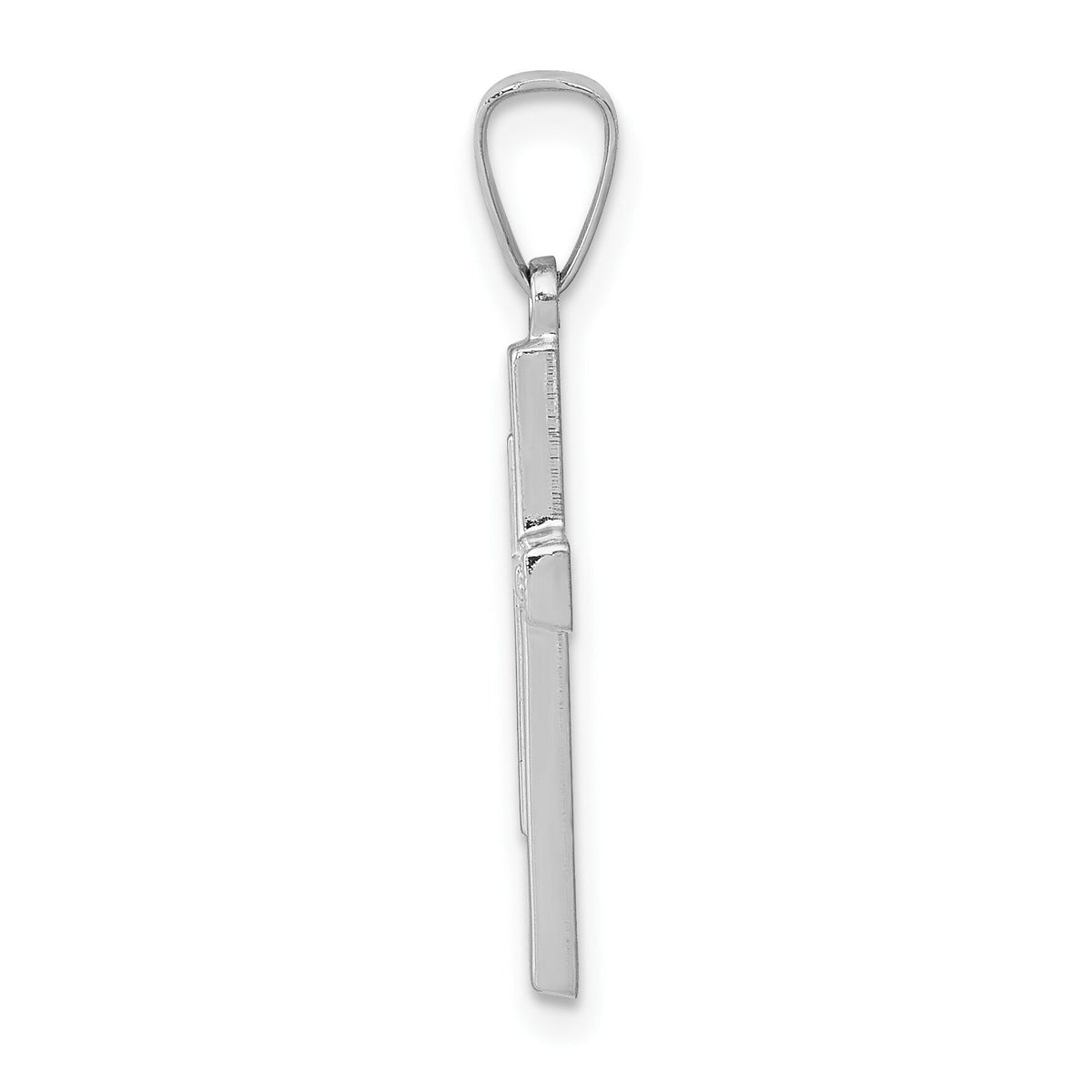 14K White Gold Polished Latin Cross Pendant-XR1414