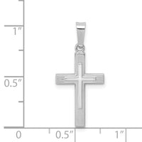 14K White Gold Polished Latin Cross Pendant-XR1414