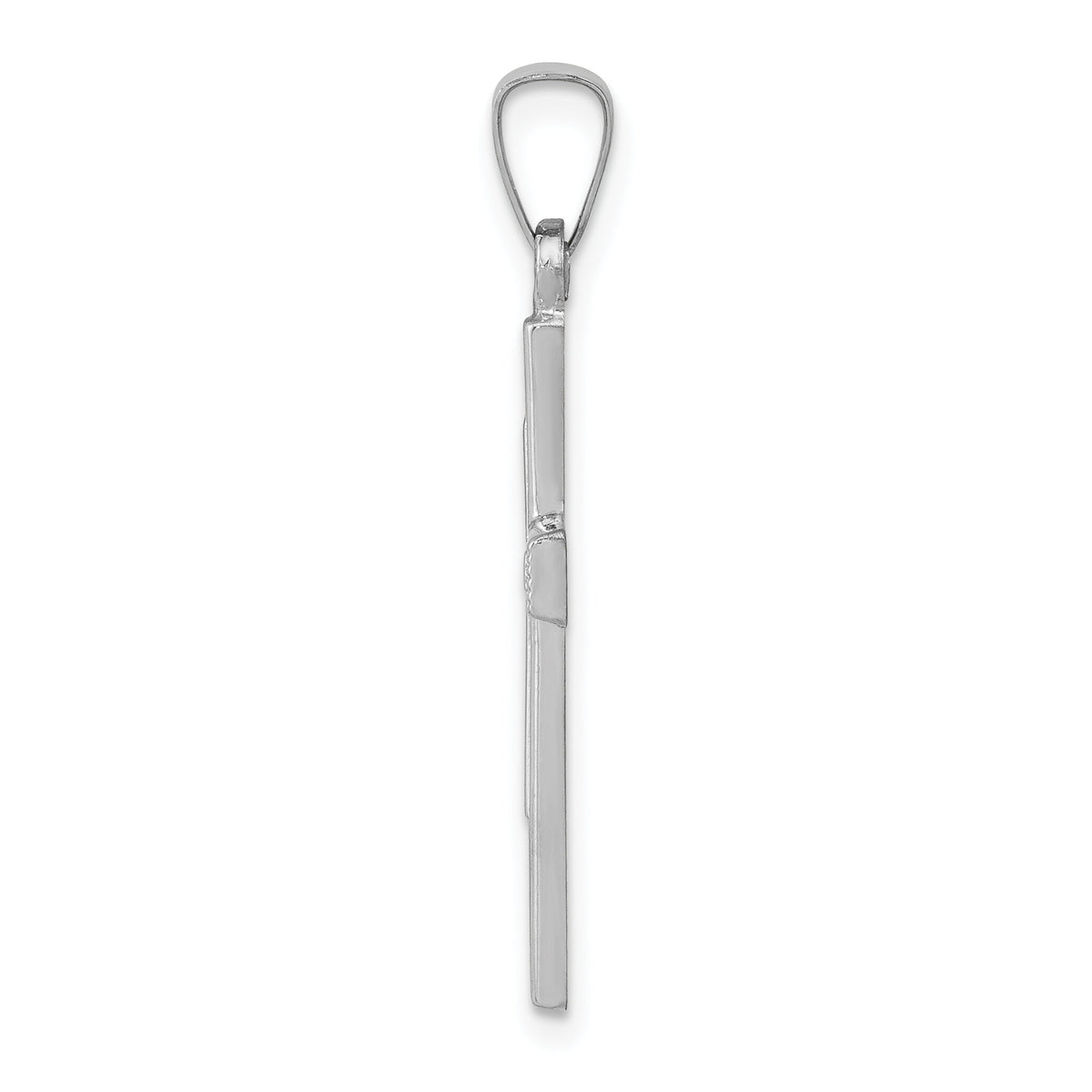 14K White Gold Brushed and Polished Latin Cross Pendant-XR1415