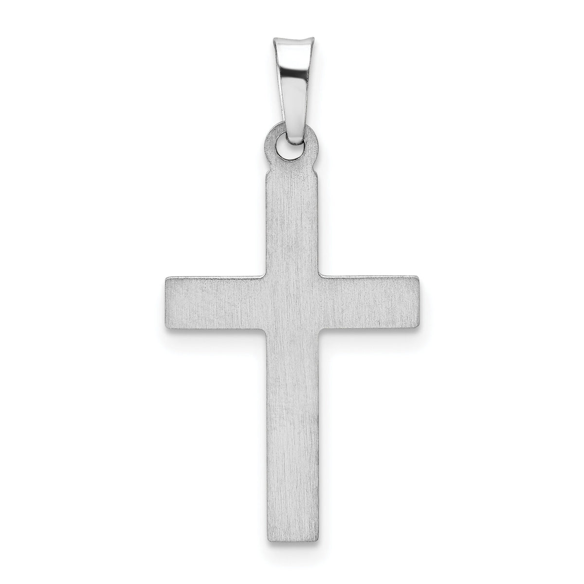 14K White Gold Brushed and Polished Latin Cross Pendant-XR1415