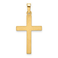 14K Rhodium Satin and Polished Latin Cross Pendant-XR1416