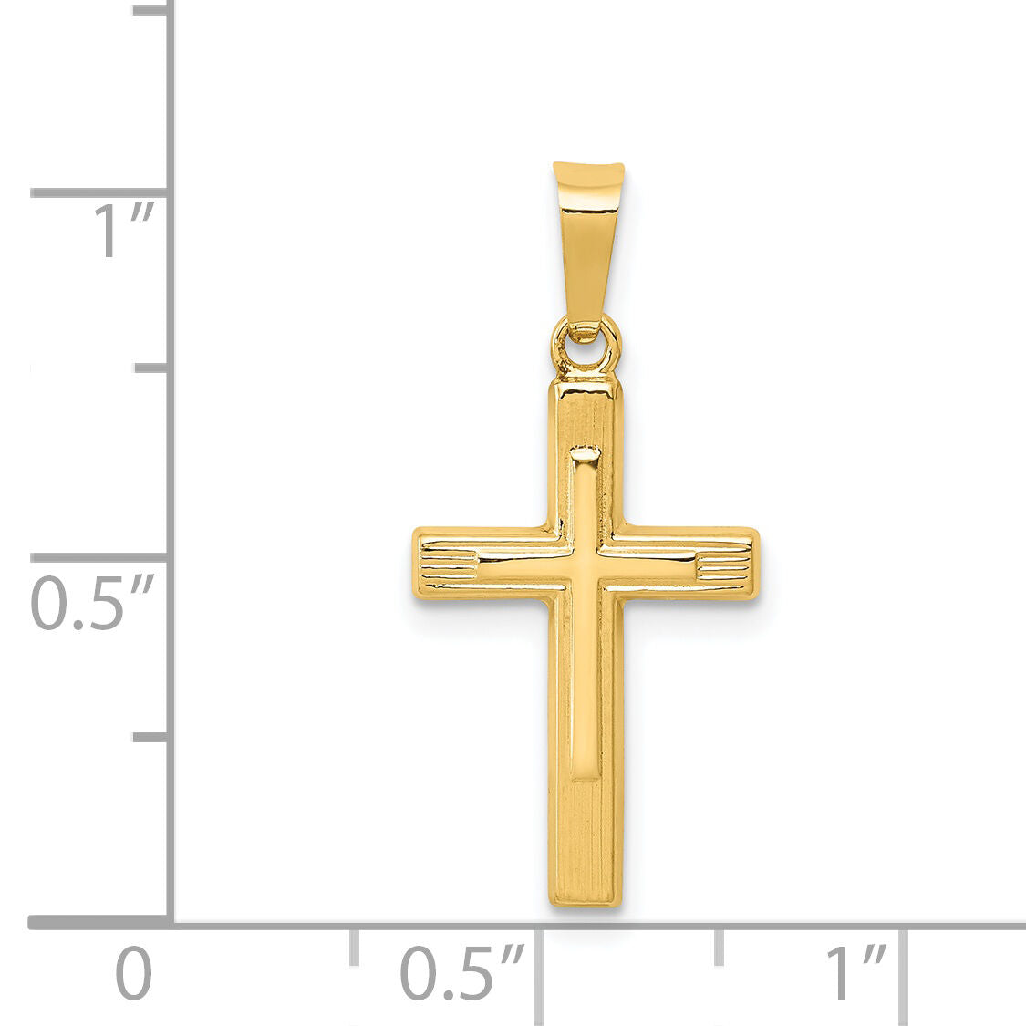 14k Polished Cross Latin Pendant-XR1417