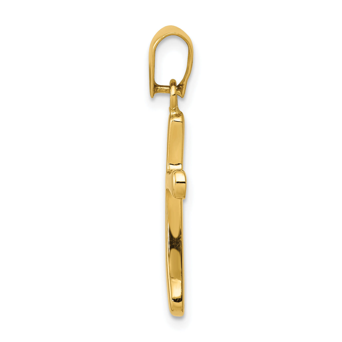 14k Polished Cross Pendant-XR1418