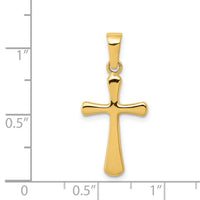 14k Polished Cross Pendant-XR1418