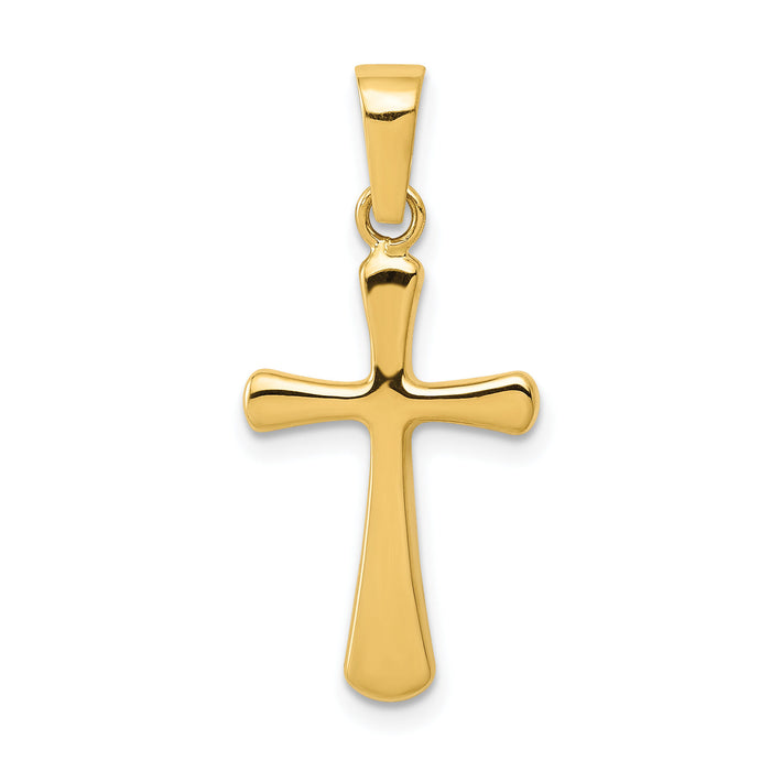 14k Polished Cross Pendant-XR1418